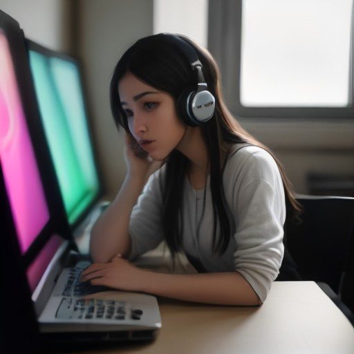Adolescente jugando un juego en el navegador de su portátil sin descargar nada